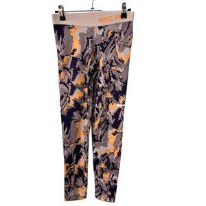 Nike Pro Hyperwarm Girl’s Black and Peach Tight Leggings Size Large
